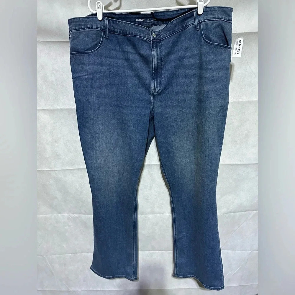 Old Navy Boot-Cut Blue Jeans Women’s 28 Tall Plus Dark Wash Mid Rise Stretch NEW
